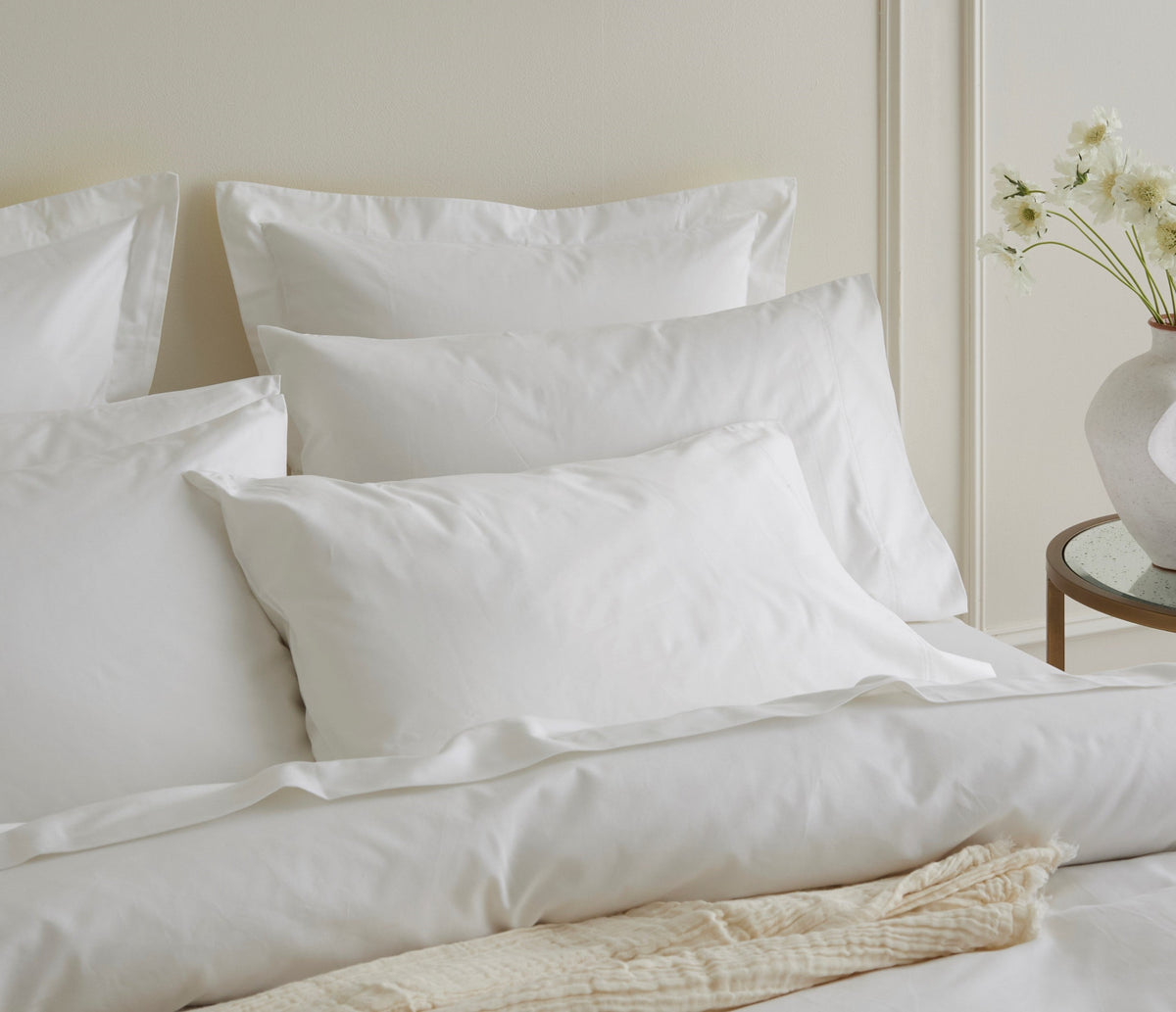 Egyptian Cotton Pillowcases 1200 Thread Count White Bedding co